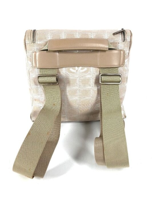 Chanel Backpack CC Logo Nylon Leather Beige main image 8